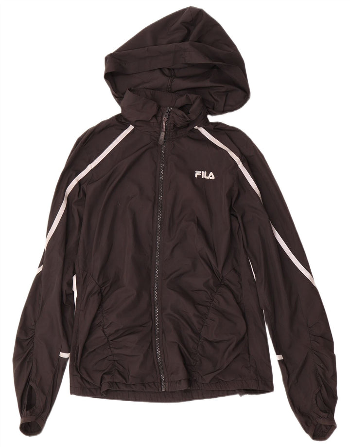 FILA Chaqueta de chándal con capucha para mujer UK 40 Mediana Poliéster negro