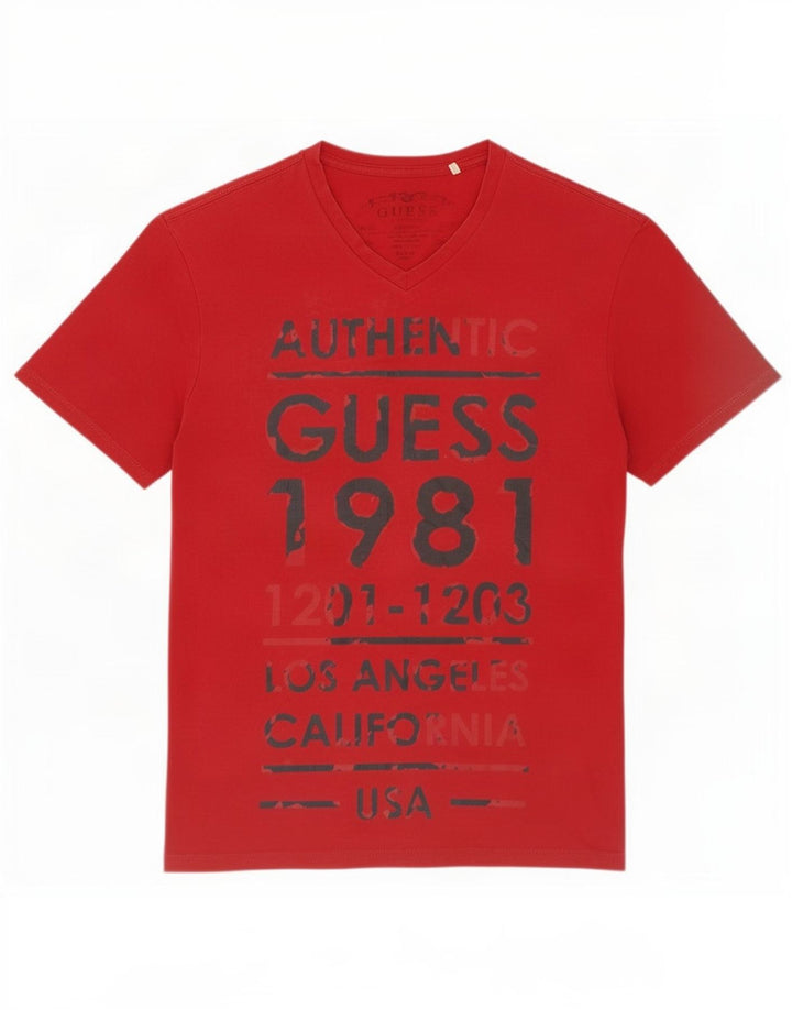 Guess Camiseta gráfica para mujer Top UK 44 Medium Red
