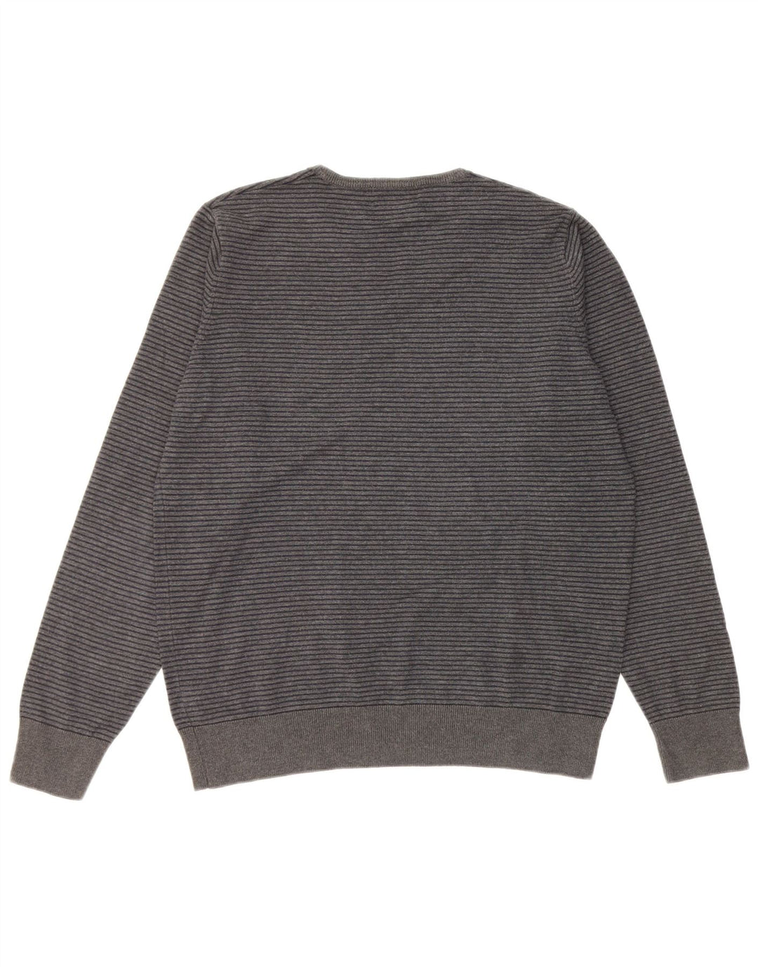 MARKS & SPENCER Suéter tipo jersey con cuello en V y autógrafo para hombre gris medio a rayas