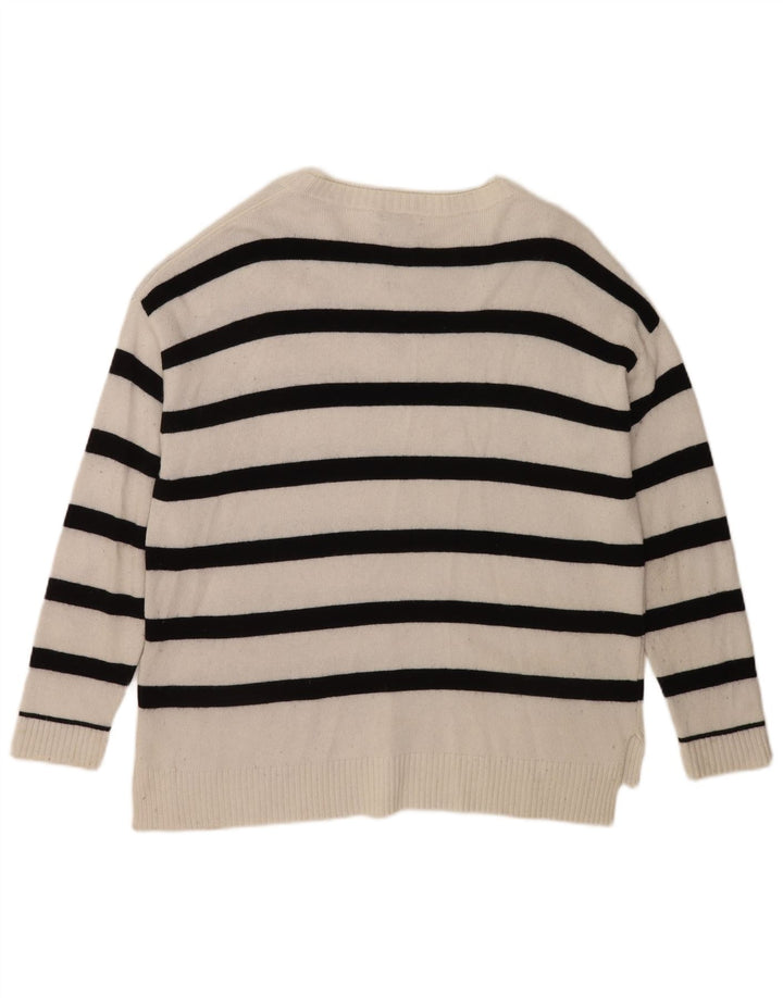 Jersey Massimo Dutti Hombre Cuello Barco Viscosa Rayas Blanco Medio