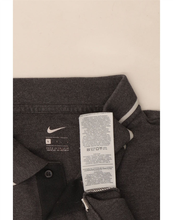 Polo Nike Hombre Grande Gris Algodón