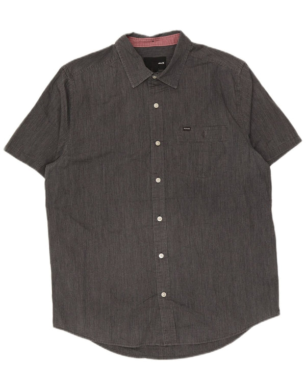 Hurley Camisa De Manga Corta Para Hombre Grande Gris Algodón