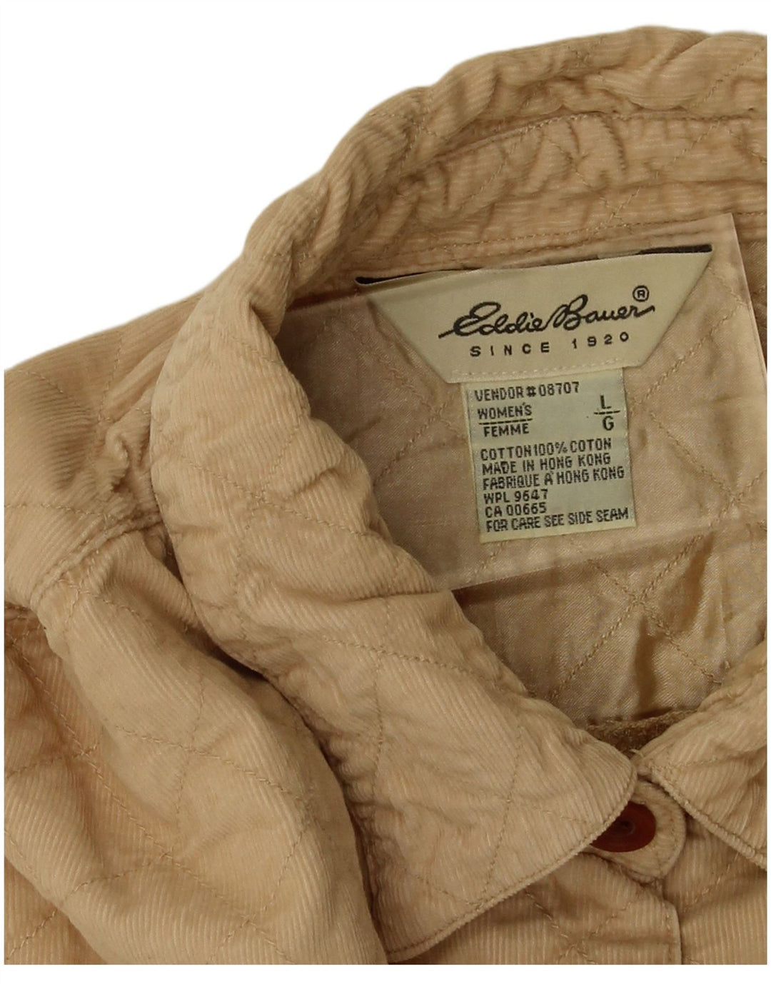 EDDIE BAUER Camisa de pana extragrande para mujer Reino Unido 46 Algodón beige grande