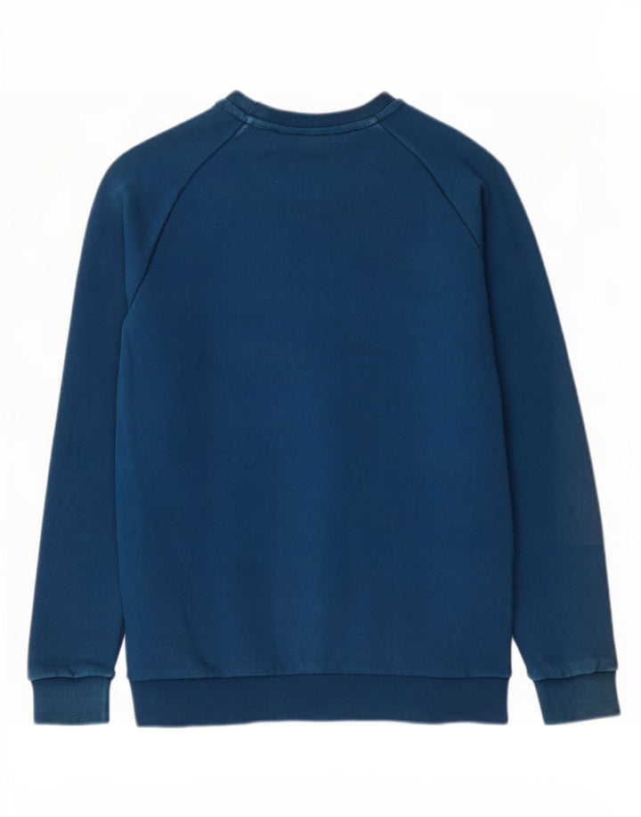 Adidas Hombre Sudadera Gráfica Jersey De Algodón Azul Medio