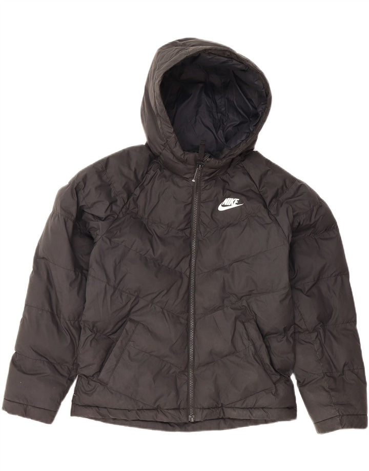 Nike Chaqueta acolchada con capucha para niños 10-11 años Mediana Negro Poliéster