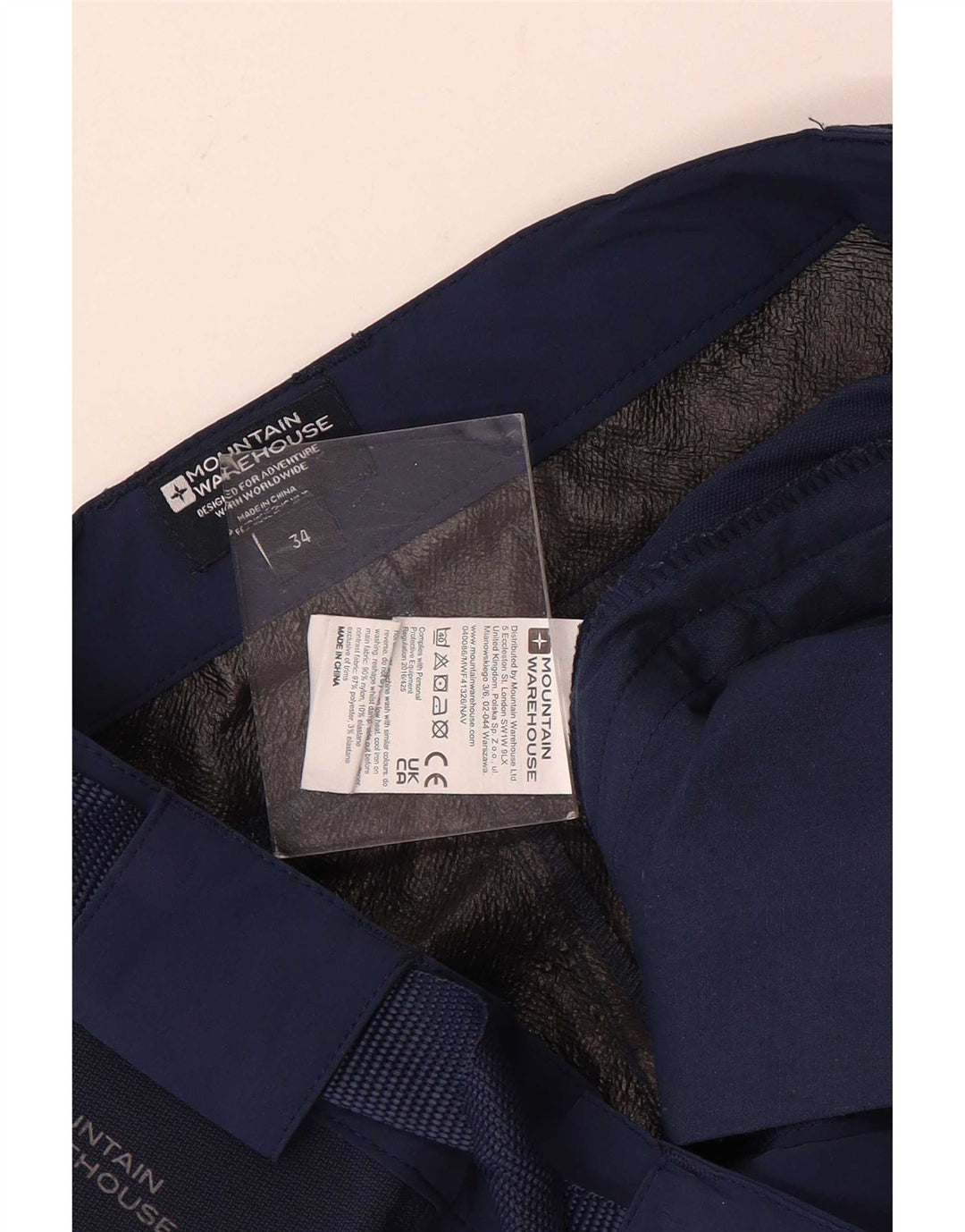 Pantalones cortos tipo cargo para hombre Mountain Warehouse W34 Poliéster azul marino grande