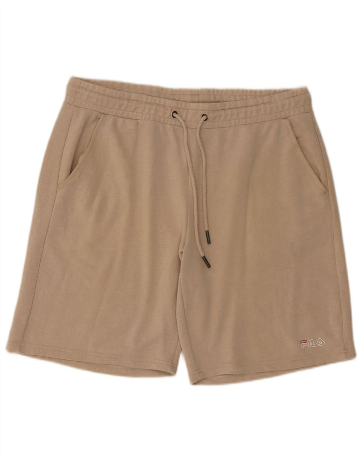 Fila Pantalón Corto Deportivo Hombre XL Algodón Beige