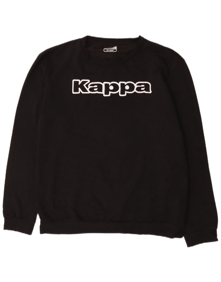 Kappa Hombre Sudadera Gráfica Jersey 2XL Algodón Negro