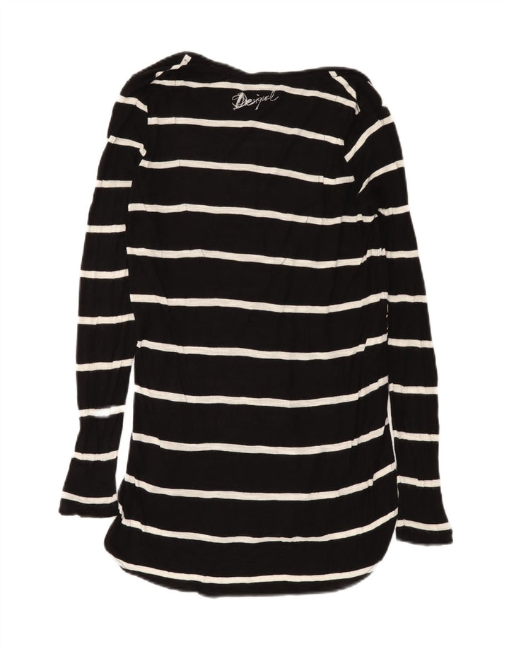 Desigual Top tipo túnica de manga larga con gráfico para mujer UK 40 Mediano Rayas negras