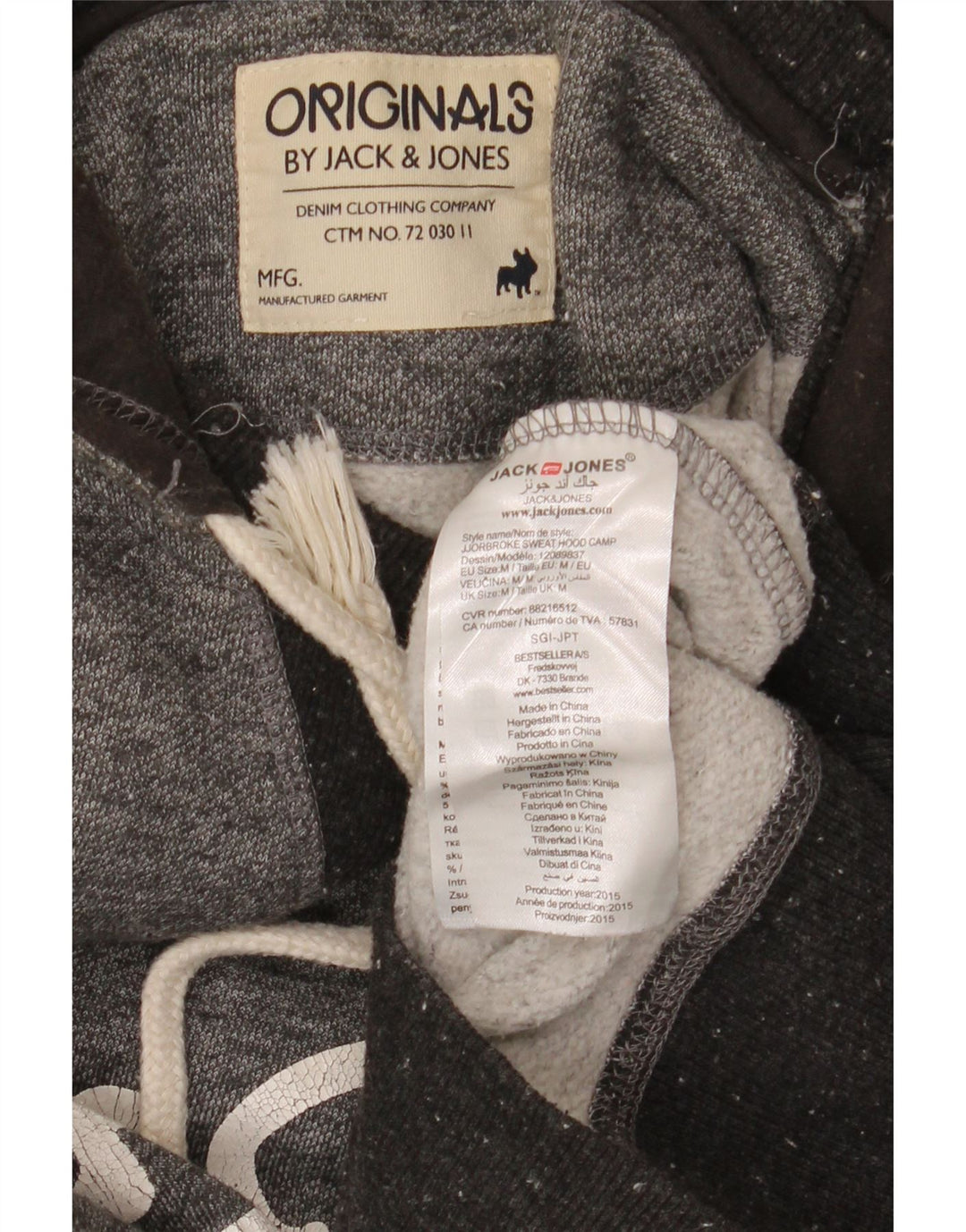 Jack & Jones Hombre Sudadera Con Capucha Gráfica Jersey De Poliéster Moteado Gris Medio