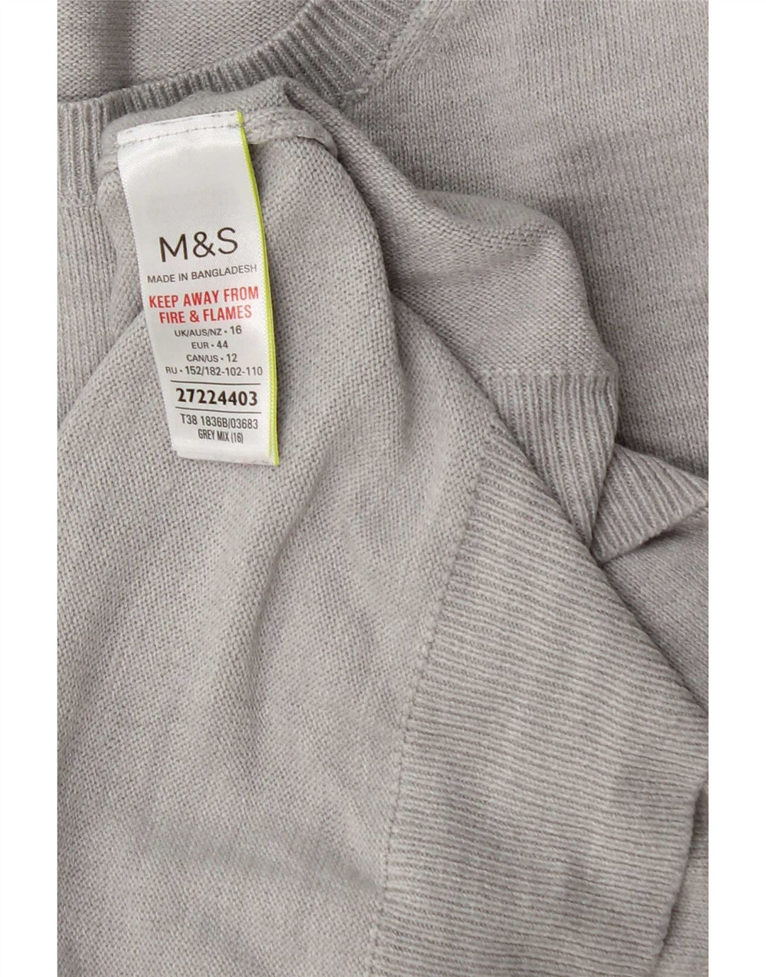 Marks & Spencer - Jersey de cuello redondo para mujer, talla 40, color gris