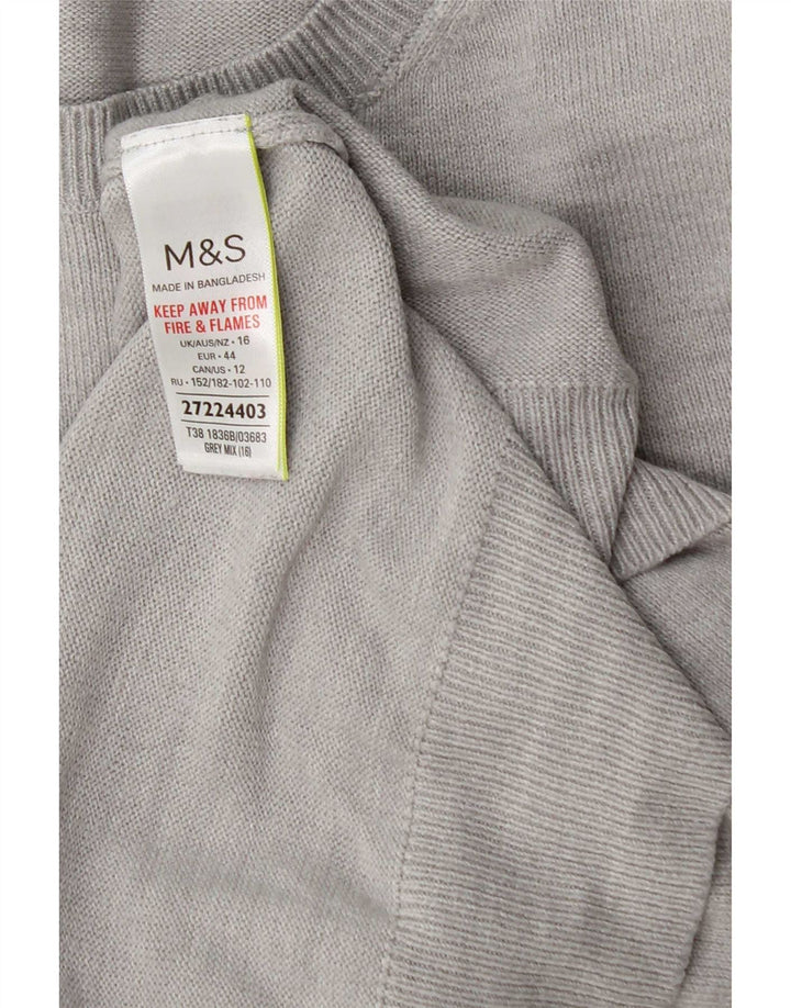 Marks & Spencer - Jersey de cuello redondo para mujer, talla 40, color gris