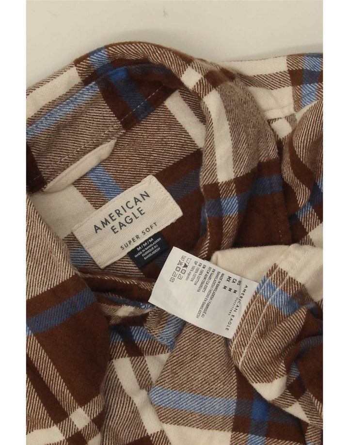 American Eagle Camisa De Franela De Algodón A Cuadros Marrón Medio Para Hombre