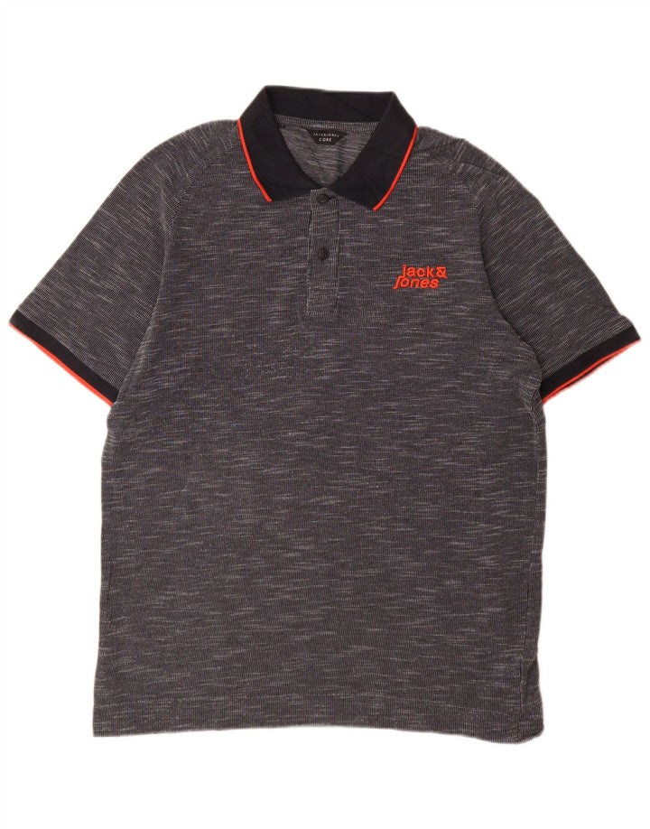 Jack & Jones Polo para hombre de algodón moteado gris grande