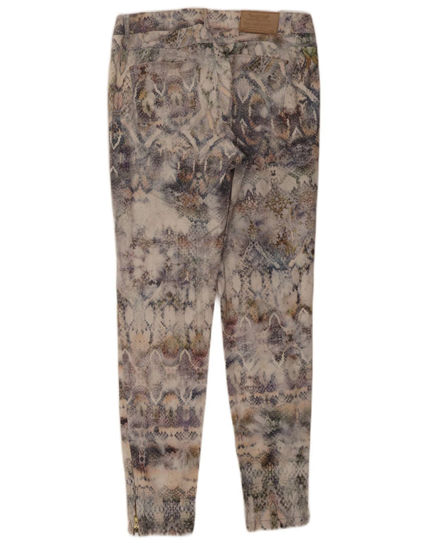 Zara Mujer Pantalón Chino Slim Medium W28 L27 Estampado Animal Multicolor