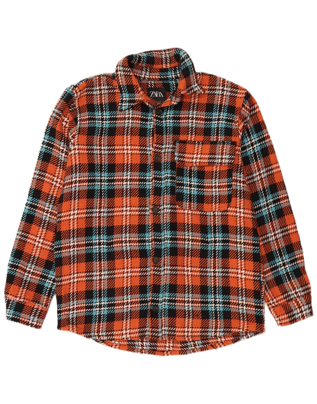 Zara Hombre Camisa Sobrecamisa Mediana Cuadros Multicolor Algodón
