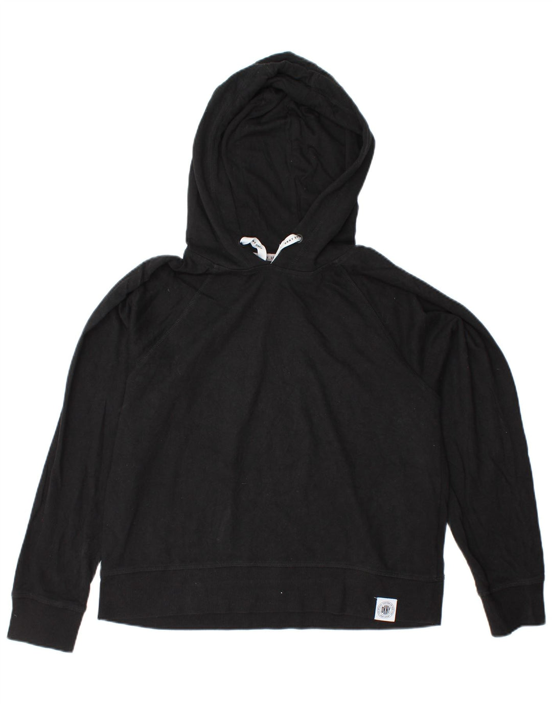 DKNY Jersey con capucha para mujer UK 44 Mediano Algodón negro