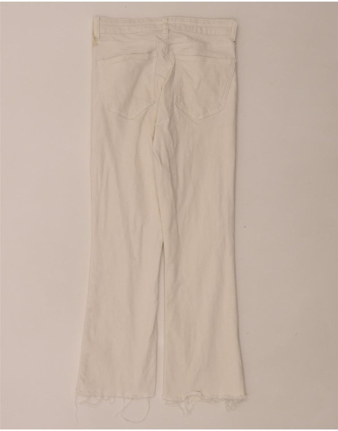 Zara Mujer Crop Bootcut Jeans EU 38 Small W28 L24 Blanco