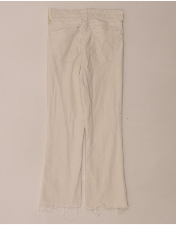 Zara Mujer Crop Bootcut Jeans EU 38 Small W28 L24 Blanco