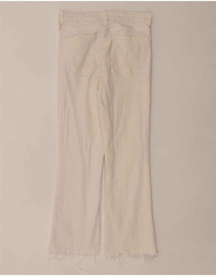 Zara Mujer Crop Bootcut Jeans EU 38 Small W28 L24 Blanco