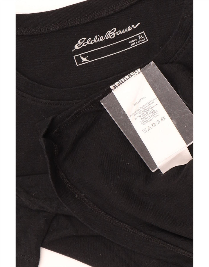 EDDIE BAUER Camiseta Mujer Top UK 40 XL Algodón Negro