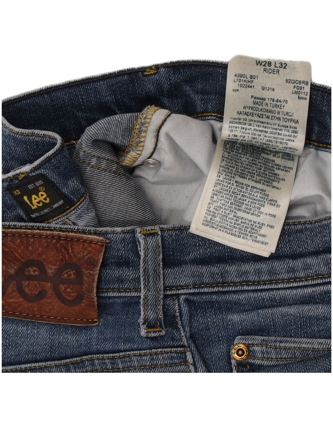 Vaqueros Lee Rider Slim para mujer W28 L32 Algodón azul