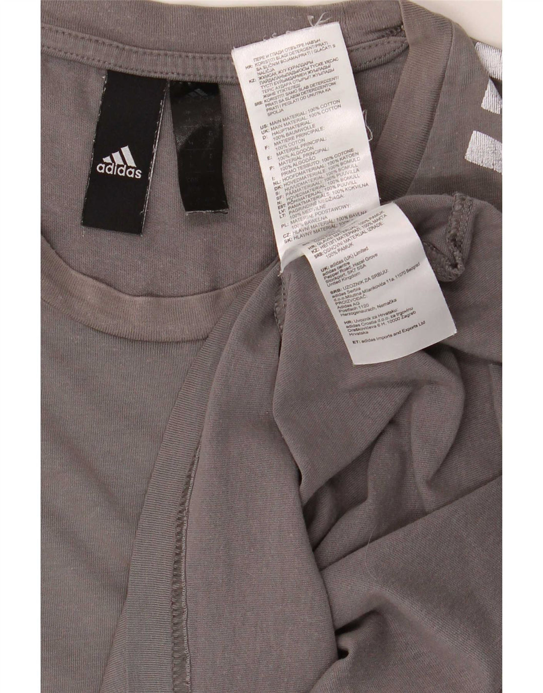 Camiseta Adidas Hombre Top Algodón Gris Medio