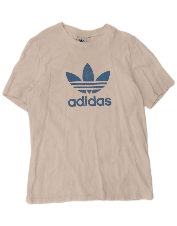Adidas Hombre Camiseta Gráfica Top Mediano Blanco
