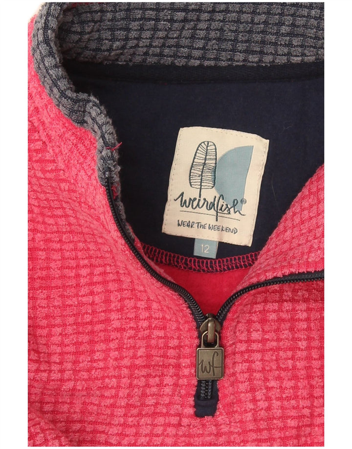 Weird Fish - Jersey de forro polar con cuello y cremallera para mujer, talla 40, color rojo mediano