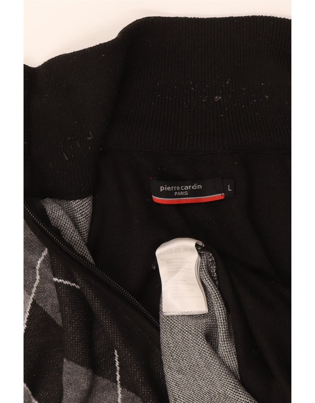 Pierre Cardin Cárdigan para hombre suéter grande negro Argyle/diamante poliéster