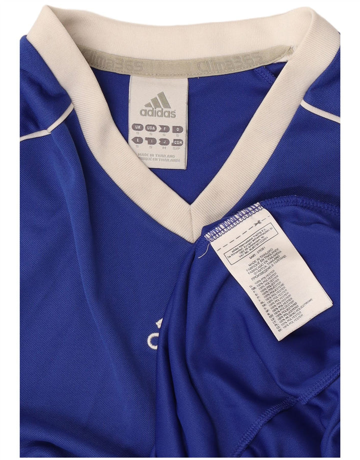 Adidas Hombre Climalite Camiseta Top Pequeño Azul Colorblock Poliéster