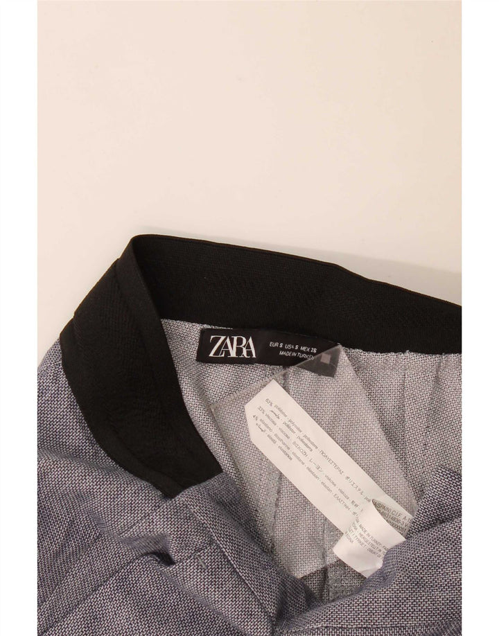 Zara Mujer Pantalón Chino Slim Small W27 L28 Poliéster Azul