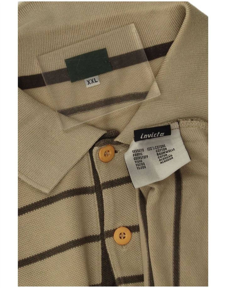 Polo Invicta para hombre 2XL Algodón a rayas beige