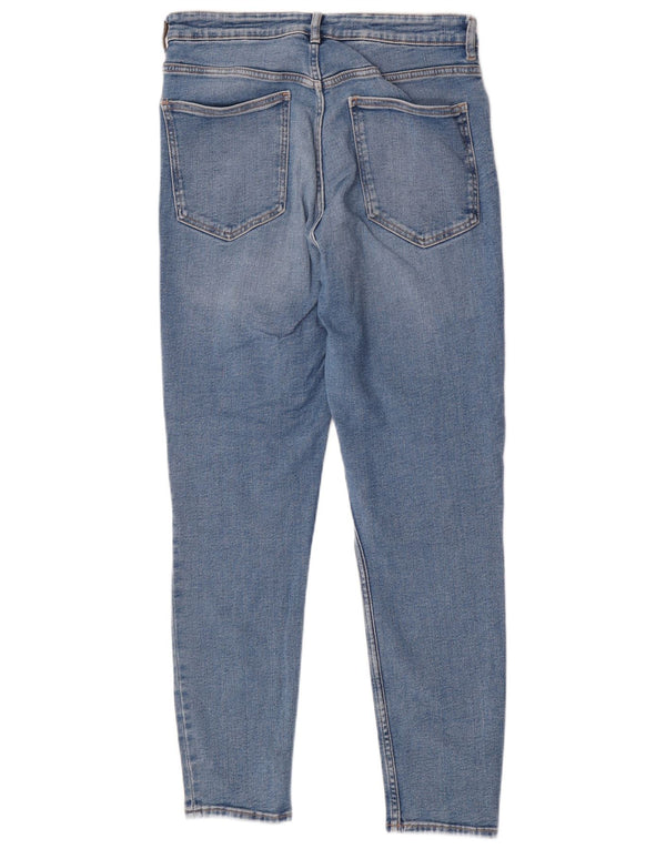 Zara Vaqueros pitillo de cintura alta para mujer EU 46 2XL W36 L28 Algodón azul