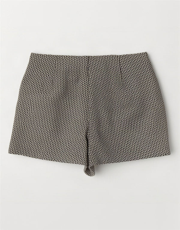 Zara Mujer Pantalones Calientes De Cintura Alta Grande W30 Beige Geométrico