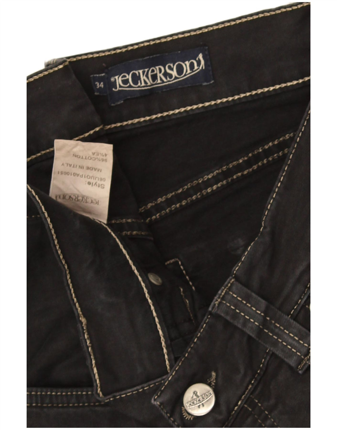 Jeckerson Vaqueros rectos para hombre W34 L34 Algodón gris
