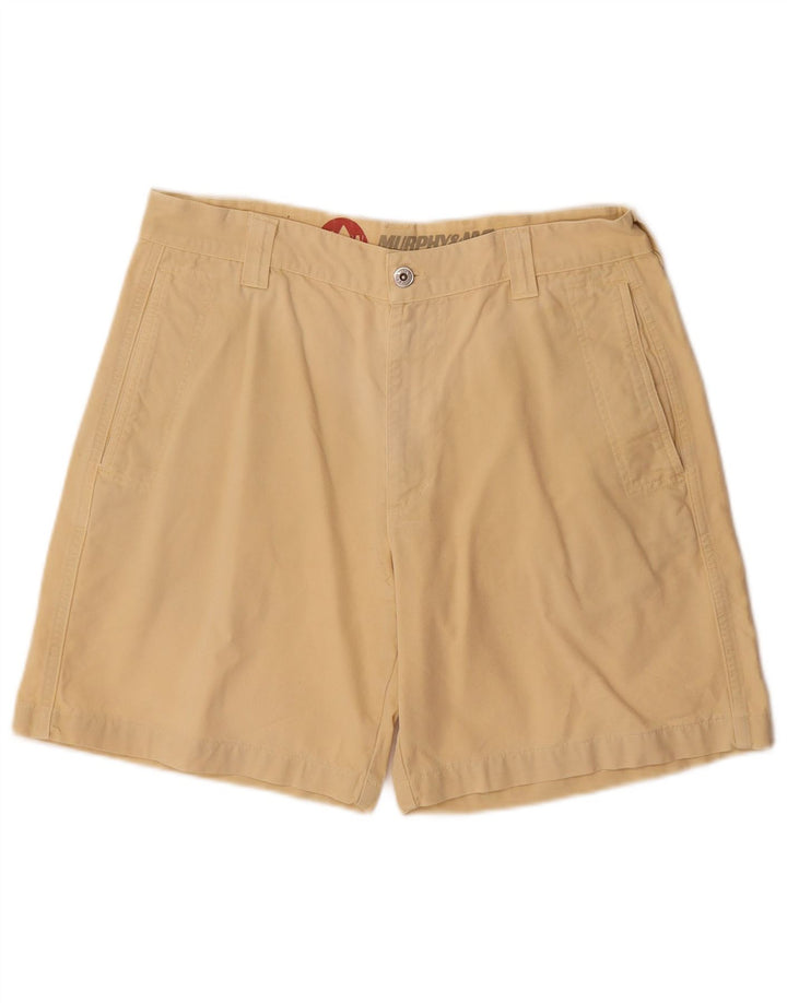 Murphy & Nye Pantalones cortos chinos para hombre W34 Algodón beige grande