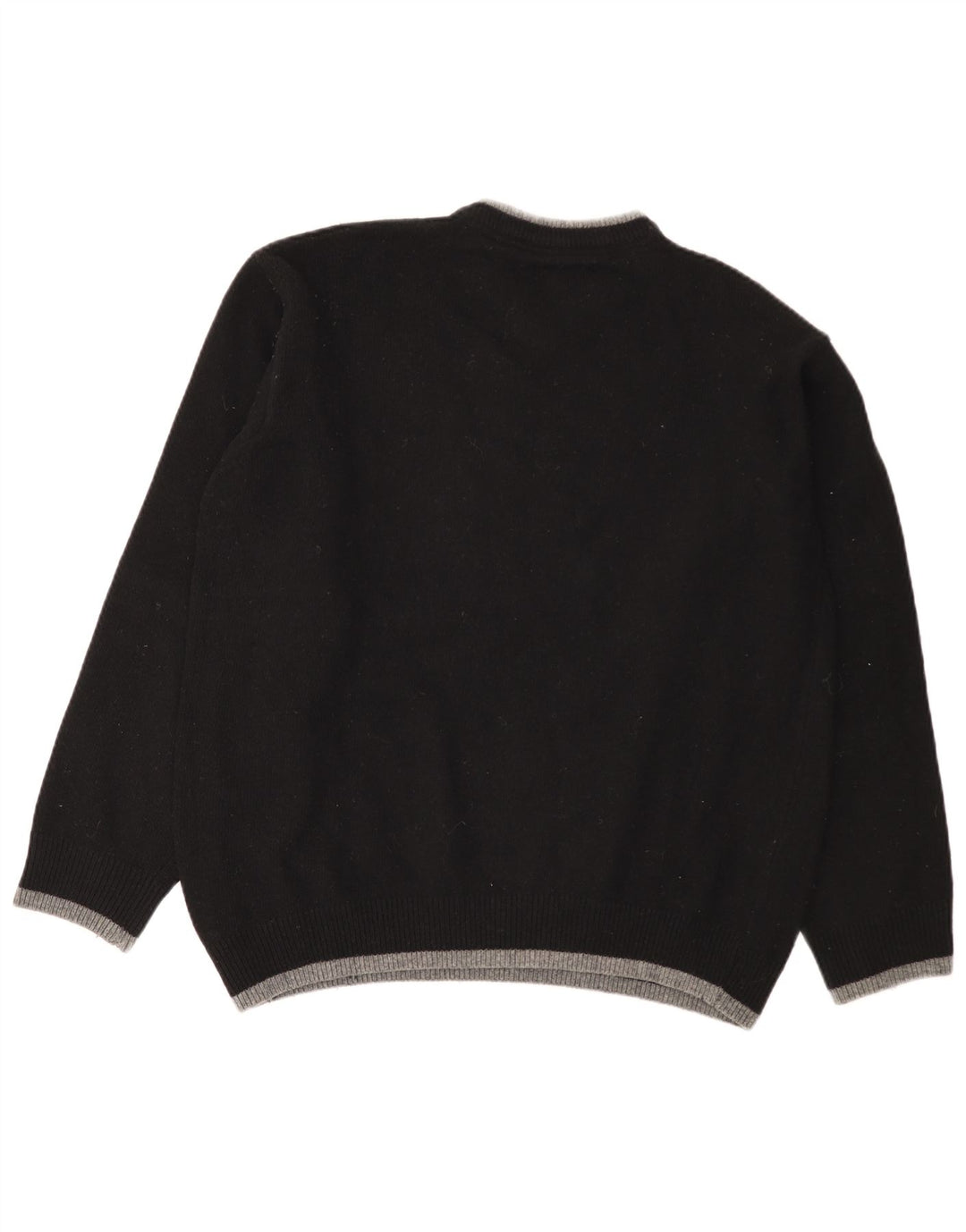 Lee - Jersey con cuello en V para hombre, talla 2XL, lana a rayas negras