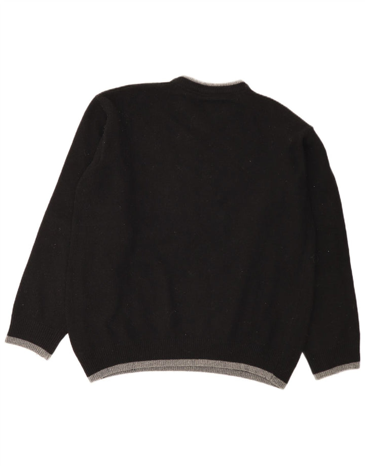 Lee - Jersey con cuello en V para hombre, talla 2XL, lana a rayas negras