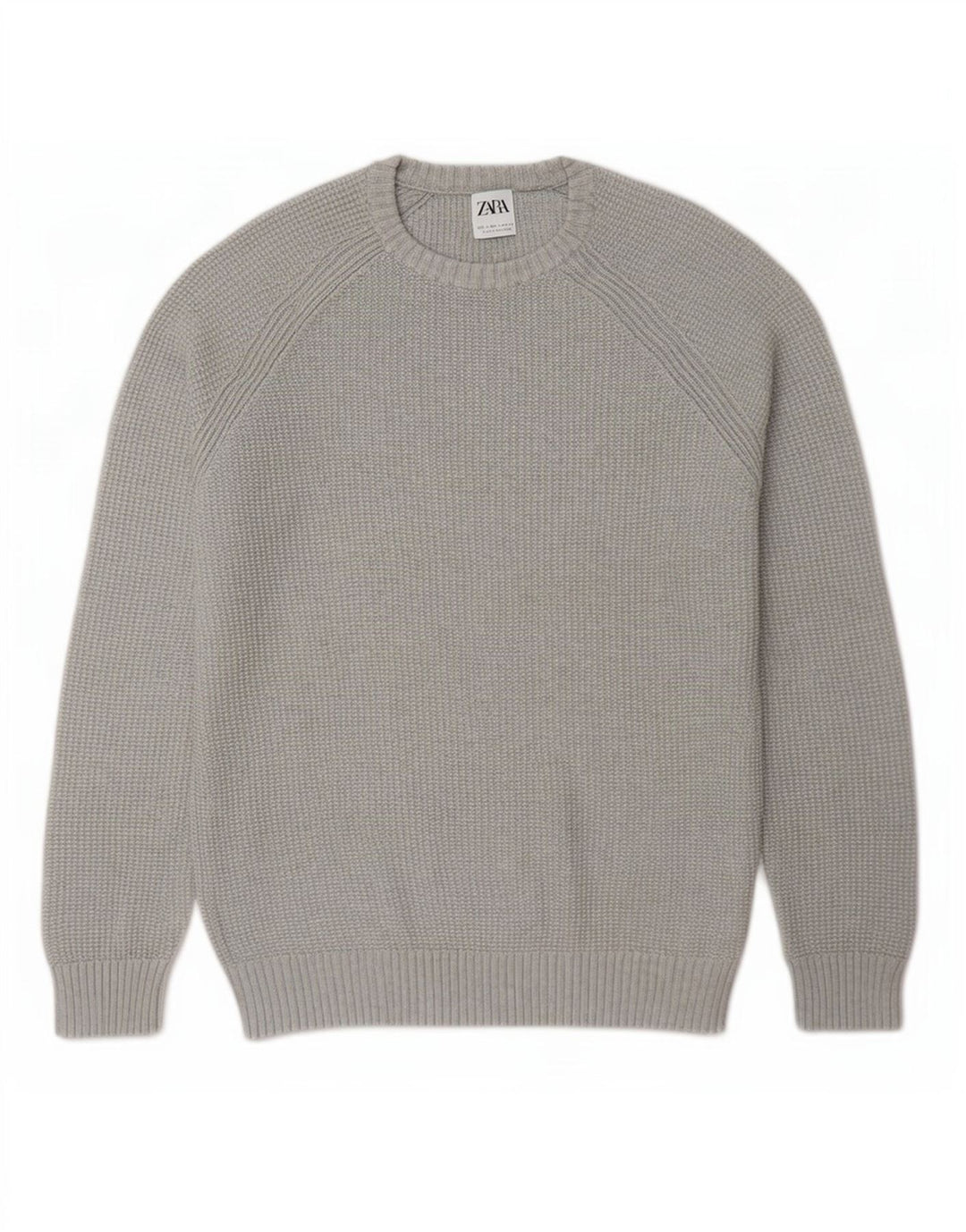 Zara Hombre Jersey De Cuello Redondo Jersey Grande Gris