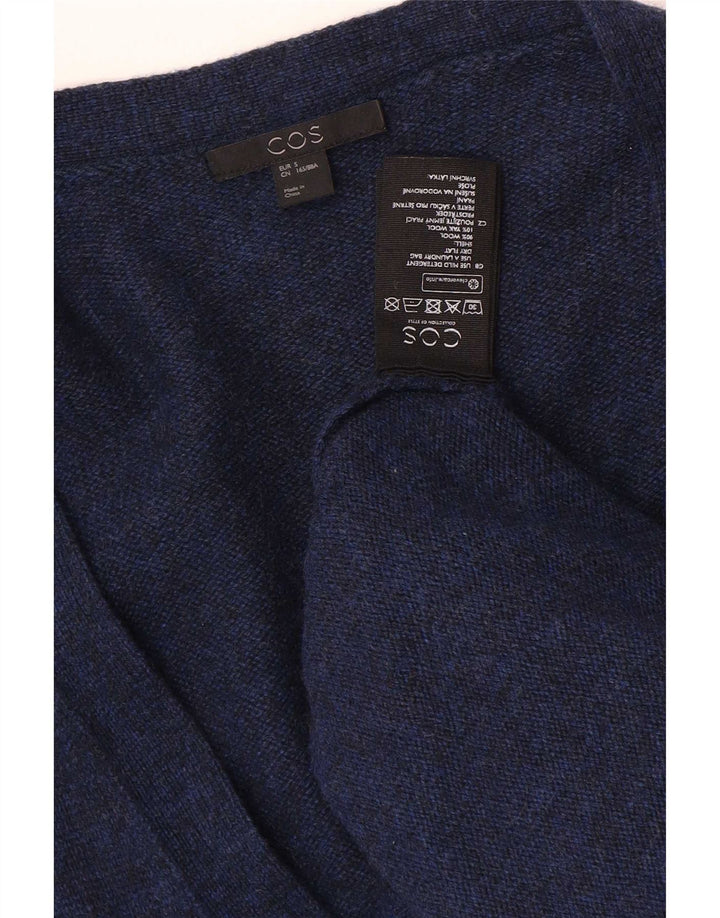 Cos - Cárdigan extragrande para mujer, largo, talla 10, lana azul marino pequeña