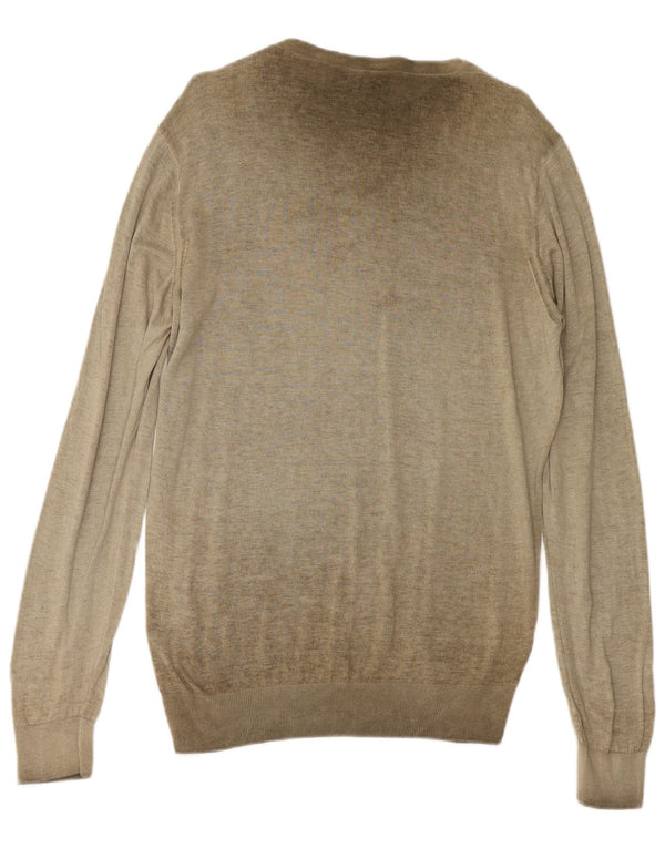 ARMANI JEANS Jersey con cuello barco para hombre, talla 2XL, algodón caqui
