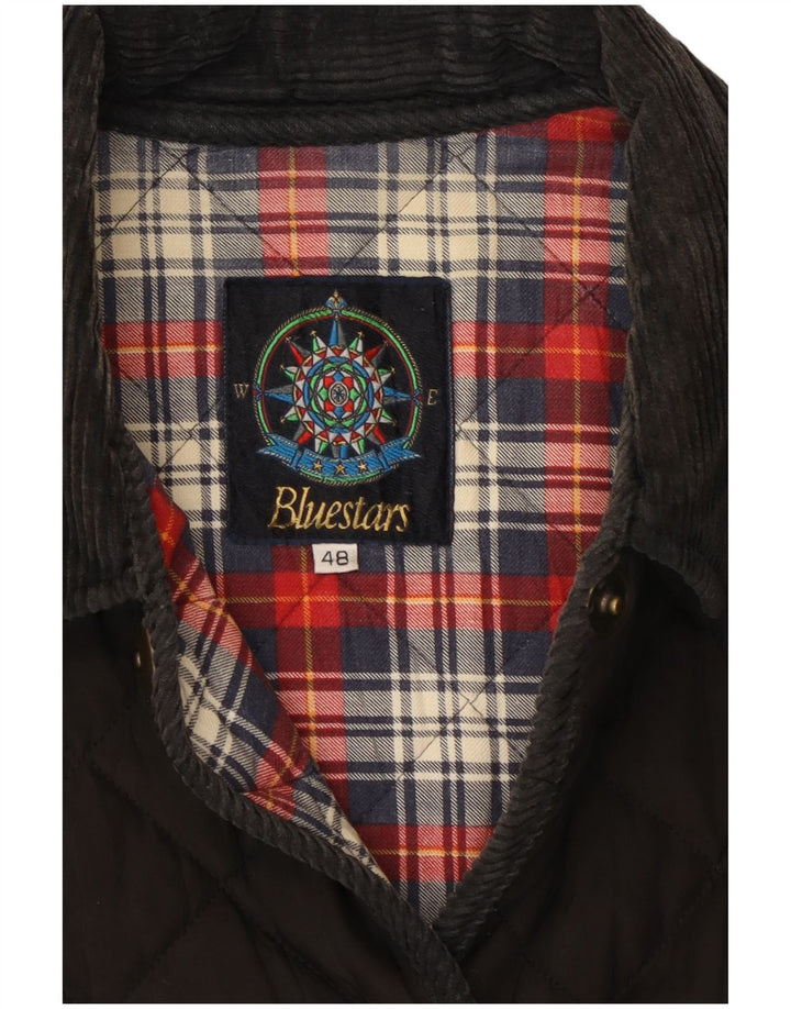 Chaqueta acolchada vintage para mujer IT 48 XL Algodón negro