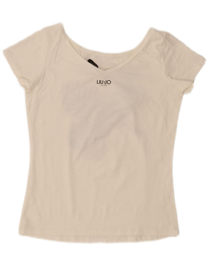 Liu Jo - Camiseta gráfica para mujer, talla 40, talla M, color blanco