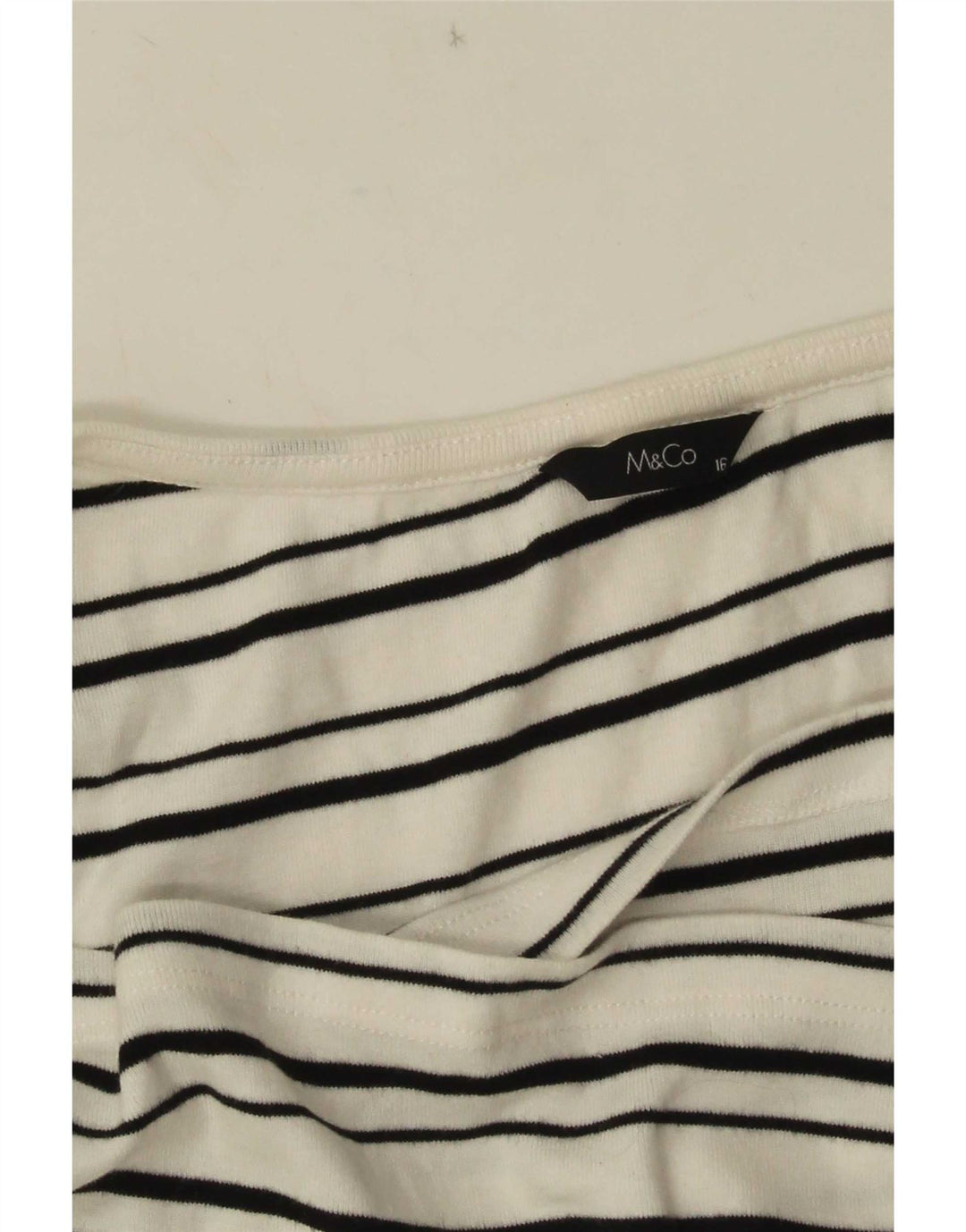 M&Co Top sin mangas para mujer UK 46 Grande Blanco Rayas