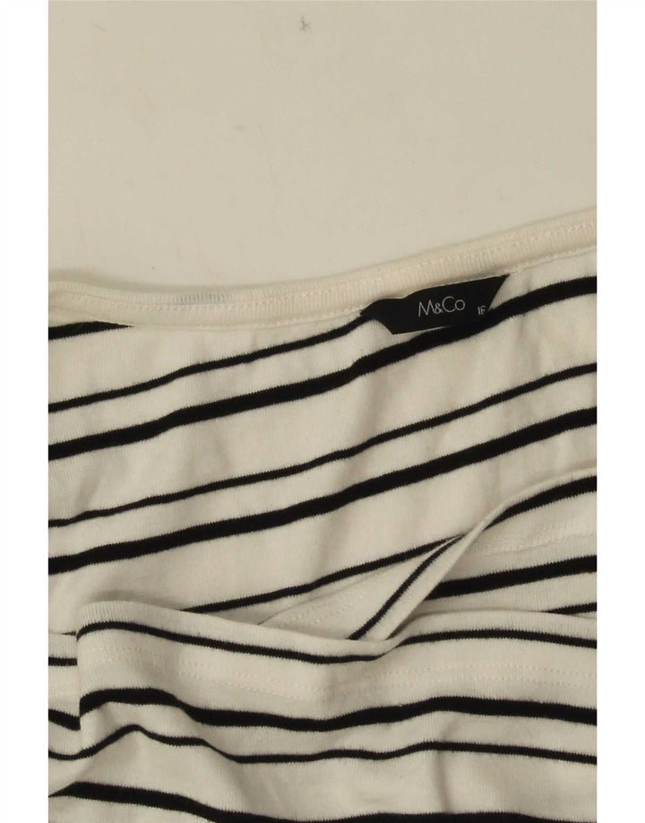 M&Co Top sin mangas para mujer UK 46 Grande Blanco Rayas