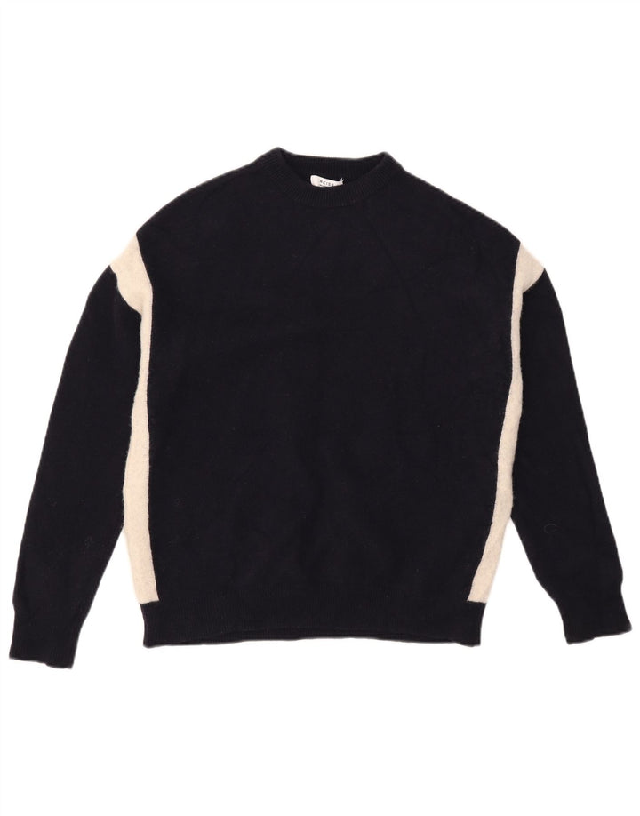 Jersey Reiss Hombre Con Cuello Redondo De Lana Color Block Azul Marino Medio