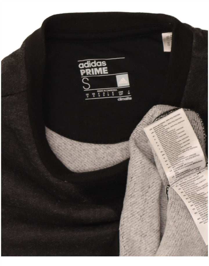 Adidas Hombre Climalite Graphic Sudadera Jumper Pequeño Gris Colorblock