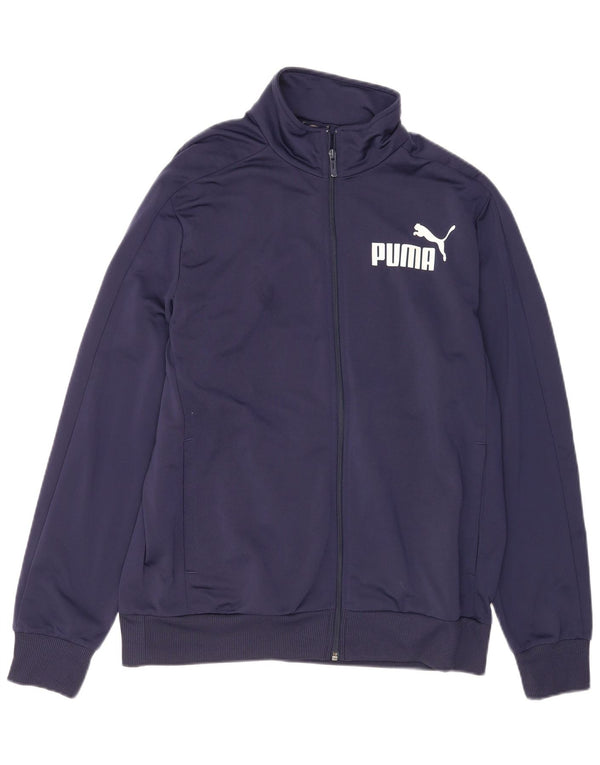 PUMA Chaqueta superior de chándal con gráfico para hombre Poliéster azul marino grande