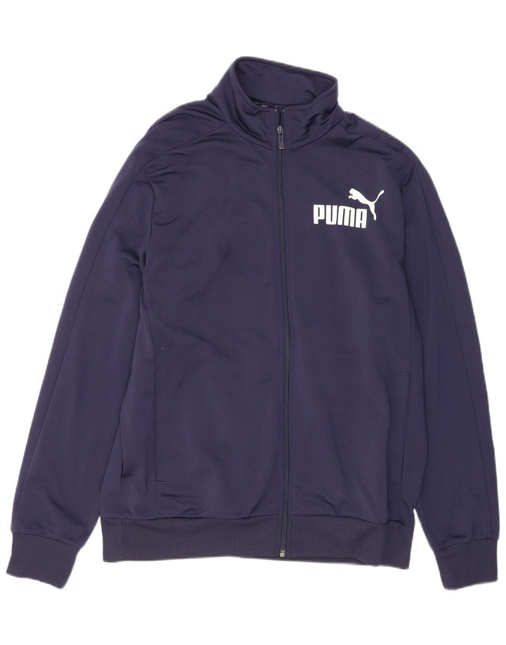 PUMA Chaqueta superior de chándal con gráfico para hombre Poliéster azul marino grande